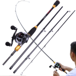 &bdquo;Baitcasting&ldquo; me&scaron;kerės ritės kombinacijos 2,1 m me&scaron;kerykotis su 19 BB žvejybos ritėmis lauko sportinės žūklės rinkinys