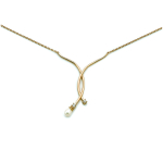 Les Tr&eacute;sors De Lily [E0257] - Collier plaqu&eacute; or 'Gr&acirc;ce Perl&eacute;e' blanc dor&eacute; - 43x55 mm