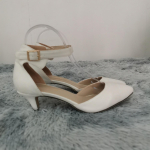 LOSLANDIFEN Moteri&scaron;ki sandalai Vasariniai moteri&scaron;ki zom&scaron;iniai ploni auk&scaron;takulniai batai vestuvių vakarėliui, moteri&scaron;ki batai atviru pir&scaron;tu Seksualūs kulk&scaron;nies dirželiai Sandalai 35 balta