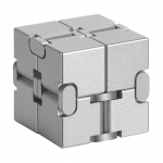 AL lydinio metalo &bdquo;Fidget Infinity Cube&ldquo; įtaisai žaislai suaugusiems, &bdquo;Magic Cube&ldquo; streso nerimui mal&scaron;inti 3.8x3.8x3.8cm sidabras