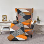 Sparnuotos kėdės užvalkalai 2 vnt./kompl. Tamprus sofos užvalkalas su spauda, fotelio užvalkalas, baldų apsauga, sofos užvalkalas, mink&scaron;tas su elastiniu kra&scaron;tu 1-seater