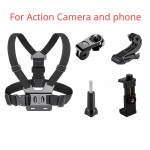 Telefono laikiklis krūtinės dirželio tvirtinimo diržas, skirtas GoPro Hero Insta360 R X2 DJI OSMO Go Pro SJCAM EKEN veiksmo kameros priedai
