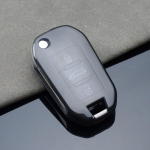 Peugeot 208 308 408 508 2008 3008 4008 5008 Citroen C3 C4 CACTUS C6 C8 TPU automobilio atverčiamo rakto dėklo dangtelio korpuso priedai Transparent Black