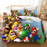 Mario patalynės užvalkalų komplektas Antklodės patalynė 3D Vaikų patalynės komplektas 3 dalys 1 antklodės užvalkalas Karali&scaron;ko dydžio AU Single(140*210cm)3pcs