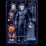 Neca Ultimate Michael Myers 2018 Helovinas 7 colių lankstus veiksmo figūrėlė su &scaron;viečiančiu mirksinčiu moliūgu Siaubo kolekcionuojamas daiktas