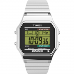 TIMEX Classic Digital T78587 Vyri&scaron;kas laikrodis Sidabro Spalvos Nerūdijančio Plieno Apyrankė 30mm