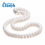 FENASY balti natūralūs gėlavandenių perlų karoliai moterims 8-9mm perlų papuo&scaron;alai 45cm Choker karoliai