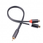 0,3 m RCA garso garsiakalbio Y adapterio skirstytuvo kabelis RCA 1 vyri&scaron;kas ir 2 moteri&scaron;kas stereo garso laidas auksinis juoda
