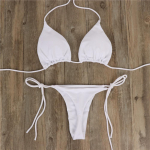 Moteri&scaron;ki maudymosi kostiumėliai, vienspalviai bikinio rinkiniai. Sexy Strong Brazilian Beachwear maudymosi kostiumėliai S balta