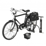 Dviračio ornamentas su pripūtimu ir portfeliu namų dekoravimui juoda