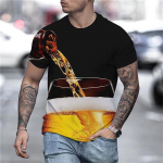 Vyri&scaron;ki mar&scaron;kinėliai 3d marginti alaus mar&scaron;kinėliai vyrams Juokingi vyri&scaron;ki mar&scaron;kinėliai Kasdieniai vasaros gatvės apranga Unisex mar&scaron;kinėliai Top vyri&scaron;ki drabužiai L