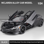 1/24 mastelio McLaren 720S sportinio automobilio lydinio modelis Žaislai Simuliatas I&scaron;lietas automobilis su garsu ir &scaron;viesa Traukiamas atgal Dekoratyviniai žaislai Berniukų dovana juoda
