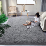 Auk&scaron;tos kokybės ir itin mink&scaron;tas pliu&scaron;inis kilimas Miegamojo lovos kilimėlis Svetainės vaikų kambarys Neslystantys namų dekoravimo kilimai 183x275cm