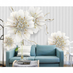 Mada Gėlių Sieninis &Scaron;viestuvas Prabangūs Papuo&scaron;alai Gėlė 3d Tapetai Miegamasis Svetainė Vie&scaron;butis Fonas Siena 3d Tapetai 200 cm(W) x 140 cm(H)