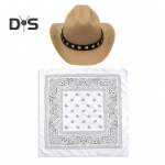 Kauboji&scaron;kas Verandos Žąsies Aprangas Vesterni&scaron;kas Kauboji&scaron;kas Skrybėlė su Bandana &Scaron;aliku Vejos Žąsies &Scaron;ventinis Kostiumas 23 /17 Cementinei Žąsies Statulai rožinė