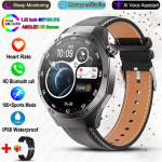 Naujas i&scaron;manusis laikrodis vyrams NFC HD AMOLED ekranas GPS judėjimo trajektorija &scaron;irdies ritmas Bluetooth skambutis sportinis i&scaron;manusis laikrodis IP68 belaidis įkrovimas Leather juoda