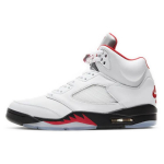 Air Jordan 5 Retro White Fire Red 2020 Unisex sportbačiai True-White Black Metallic-Silver DA1911-102 44