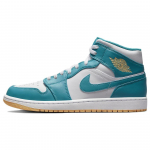 Air Jordan 1 Mid Aquatone Vyri&scaron;ki Sportbačiai Balti Dangaus-Auksiniai DQ8426-400 40