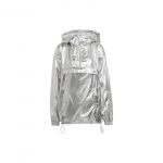 Adidas Originals Trefoil Vienos Spalvos Pusiau Užtraukiama Su Gobtuvu Striukė Unisex Striukė Sidabrinė HN5854 S