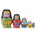 10 auk&scaron;tų medinė matrio&scaron;ka saugi lygi bra&scaron;kių gėlių mergaitė matrio&scaron;kos lėlės ornamentas rankų darbo dažytas vaikų dovanoms raudona