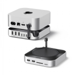 UGREEN Mac mini M4 dokinimo stotelės stovas su NVMe SSD plėtros lizdu, palaiko 3 duomenų ir SD kortelių skaitytuvus, skirtas Mac mini Pro ir USB-A
