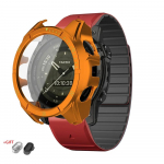 Dirželis+Dėklas Garmin Fenix 8 47 51mm Grūdinto Stiklo Dangtelis Magnetinis Silikoninis Dirželis QuickFit Apyrankės Apsauga Fenix8 Priedai Fenix 8 51mm-AMOLED black
