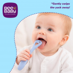 BeeBaby &Scaron;velnus Braukiklis 100% Silikoninis Liežuvio Valiklis Kūdikiams ir Vaikams | Kūdikio Liežuvio Valiklis/Grandiklis | &Scaron;velnus Burnos Valiklis Kūdikiams | Be BPA Maisto beige