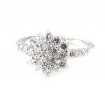 Bague Argent 'D&eacute;esse' blanc argent&eacute; (rhodi&eacute;) - 10 mm