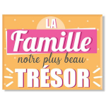 Les Tr&eacute;sors De Lily [A3368] - Magnet c&eacute;ramique 'Famille' jaune (la Famille notre plus grand Tr&eacute;sor) - 8x6 cm geltona