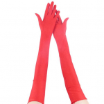 1 pora pir&scaron;tinių Vienspalvės Pir&scaron;tai Elastingi Lygūs Mink&scaron;ti Kvėpuojantys Iki alkūnių Nuotakos Vestuvių Vakarėlio scenos &Scaron;ou pasirodymo Cosplay pir&scaron;tinės raudona
