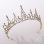 Nuotakos tiara auksinė baroko karūna atmosferinė vestuvinė suknelė vestuvės suaugusiųjų gimtadienis princesės karūna