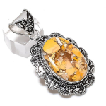 Natural Brecciated Mookaite 925 Sterling Silver Jewelry Pendant 2.17 u1k22