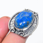 Natural Lapis Lazuli Gemstone 925 Sterling Silver Jewelry Ring Size 6.5 s7a30