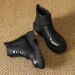 Pilna karvės oda ~ Moteri&scaron;ki natūralios odos Nauji su vilnos pamu&scaron;alu Vidutinio kulno Chelsea tipo Batai Liekninantys Briti&scaron;ko Stiliaus Gatvės Ankle Boots 35 brown
