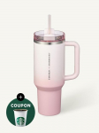 STARBUCKS SS Stanley Rožinis Quencher Termosas 1183ml SS Stanley Pink Quencher Tumbler 1183ml