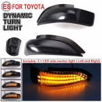 Dinaminė LED &scaron;oninio veidrodžio posūkio signalo indikatoriaus lemputė Toyota Corolla Camry Prius Vios Yaris Venza Avalon Altis 2014-2017