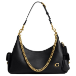 Coach Ki&scaron;eninė Juliet 30 Odinė Didelė Rankinė per Petį Moteri&scaron;kos rankinės Juoda Auksinė CDZ70-B4BK Basic Set (Bag+Dust Bag)
