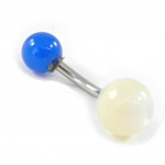 Les Tr&eacute;sors De Lily [H9288] - Body Piercing 'Mineralia' bleu blanc mėlyna