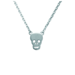 Les Tr&eacute;sors De Lily [J0859] - Collier Argent 'T&ecirc;te de Mort' argent&eacute; - 10x7 mm