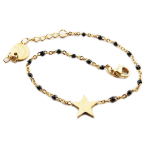 Les Tr&eacute;sors De Lily [R0250] - Bracelet cr&eacute;ateur Acier 'Une Etoile est N&eacute;e' noir dor&eacute; - 10x10 mm juoda