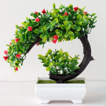 Dirbtiniai augalai Bonsai Netikros gėlės Medžiai Vazoniniai augalai Pradžia Vie&scaron;bučio sodo dekoras raudona