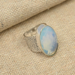 Nuostabus pieni&scaron;kas opalas brangakmenis 925 prabos sidabras rankų darbo dizaino papuo&scaron;alai moterų žiedas 4 balta