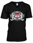 Kroatijos &scaron;alies vėliava Crest Croatia Pride Hrvatska V kaklo unisex mar&scaron;kinėliai S