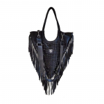 PU odinis krep&scaron;ys Moteri&scaron;ka rankinė Street Trend pečių krep&scaron;ys su kniedėmis kutais Crossbody Bag Triangle Fashion pečių rankinė juoda