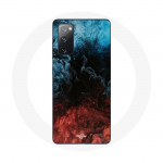 Coque pour Samsung Galaxy S20 FE fond de texture abstraite rouge noir bleu
