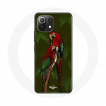 Coque pour Xiaomi Mi 11 Lite Pionus Perroquet Rouge raudona
