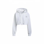 Adidas X Stella McCartney Grynos spalvos logotipas Mini su gobtuvu Užtrauktuku striukė Moteri&scaron;kos striukės Baltos H59963 L