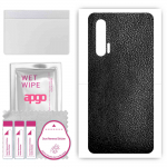 apgo Protective Skin Sticker for the back compatible with Huawei nova 6, Wrap Film, Foil, Vinyl - Pattern Black Leather