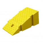Ne&scaron;iojamos plastikinės bortelių rampos automobiliams, motociklams, lengva plastikinė slenksčio rampa, 16 cm auk&scaron;čio pakopos kilimėlis priekabai, sunkvežimiui, dviračiui geltona