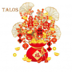 Kinų Naujųjų metų langų lipdukas Pinigų medis Stiklo durų lipdukas Neklijuojamas statinis lipdukas Langų lipdukai pavasario &scaron;ventės dekorui A